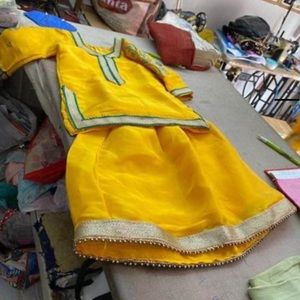 Yellow Salwar Suit with Lengha